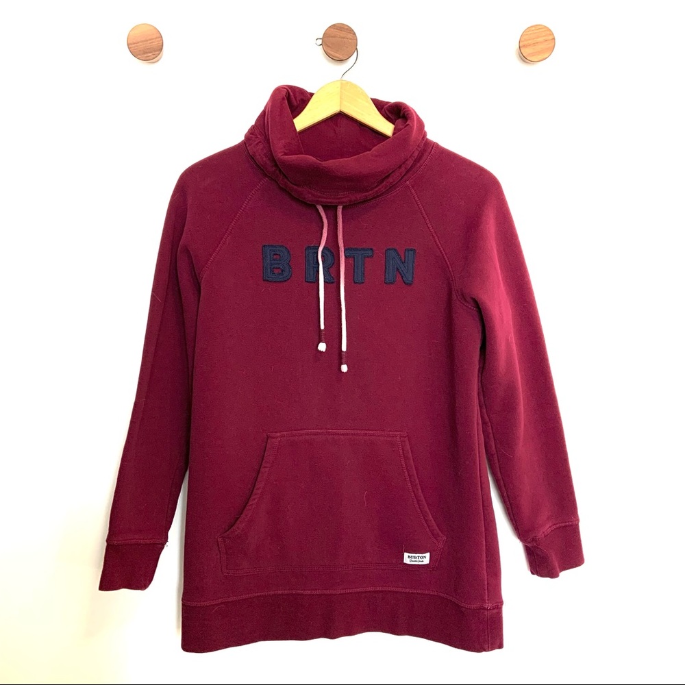 Burton Sweatshirt Size Medium Cowl Neck Maroon Snowboard